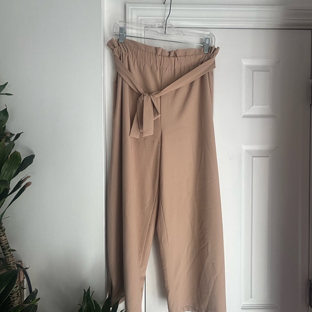 Beige Drawstring Pants - Picture 2 of 2